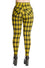 Banned Alternative Damien Stretch Skinny Trousers in Yellow Tartan