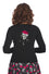 Banned Nashville Singing Rose Vintage Inspired Embroidered Cardigan in Black with Microphone Detailing
