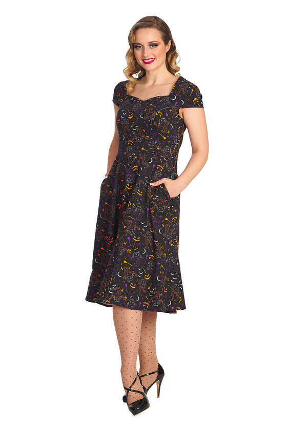 Banned Retro All Hallows Cat Swing Dress