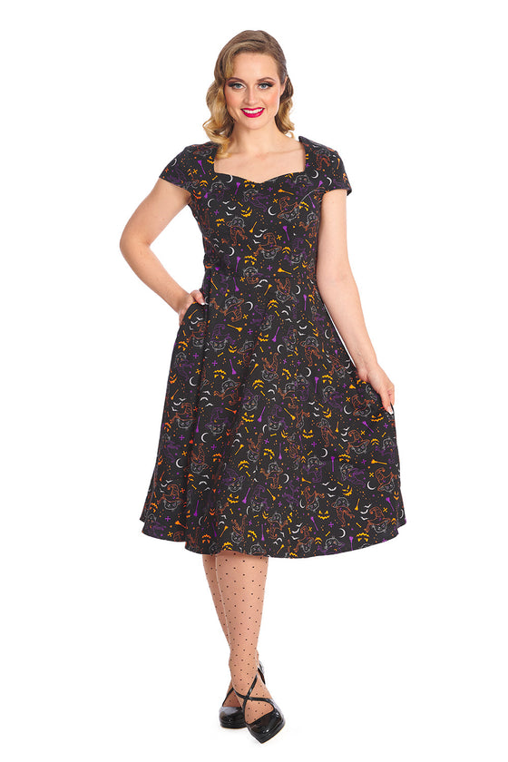Banned Retro All Hallows Cat Swing Dress