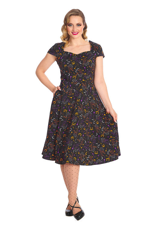 Banned Retro All Hallows Cat Swing Dress