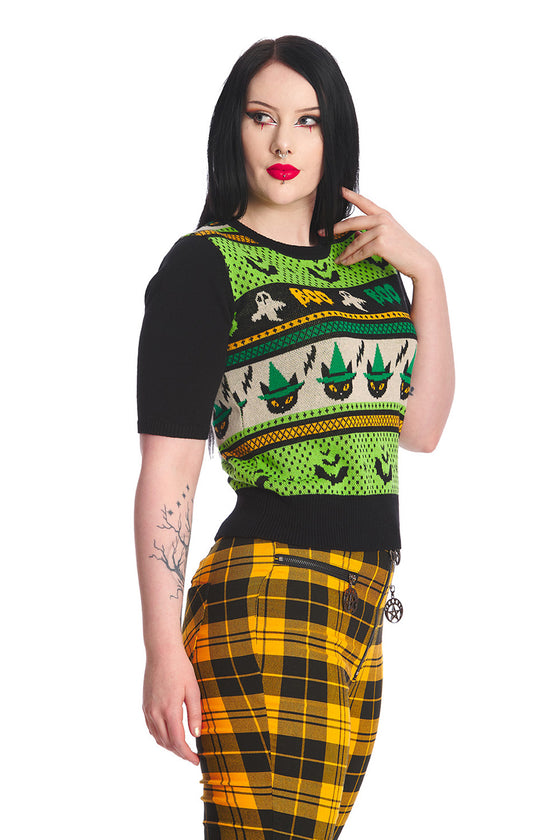 Banned Spooky Boo Top Jumper Halloween Cats
