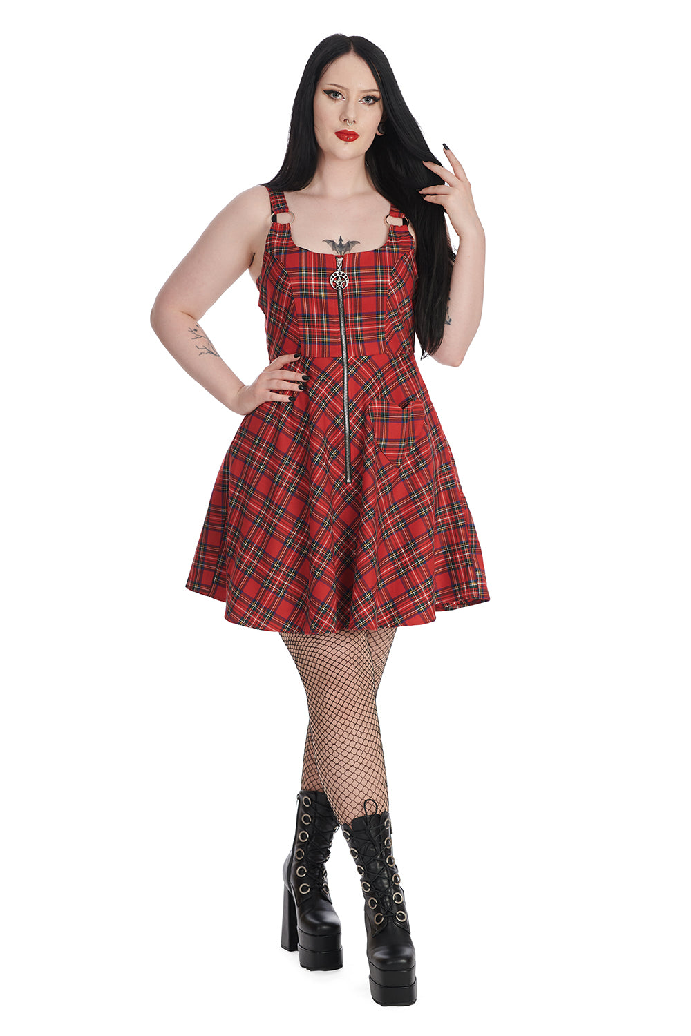 Banned Addison Tartan Red Dress