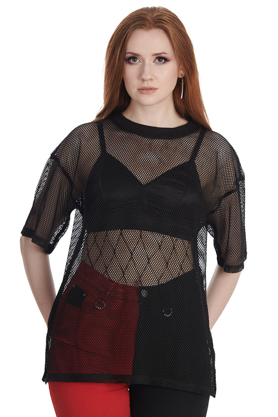 Banned Alternative Mesh Magic Long Oversized Top Goth