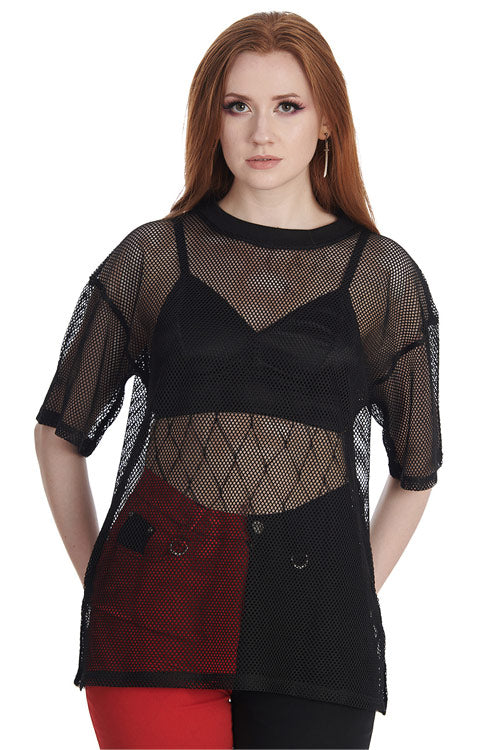 Banned Alternative Mesh Magic Long Oversized Top Goth