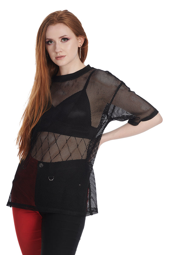 Banned Alternative Mesh Magic Long Oversized Top Goth