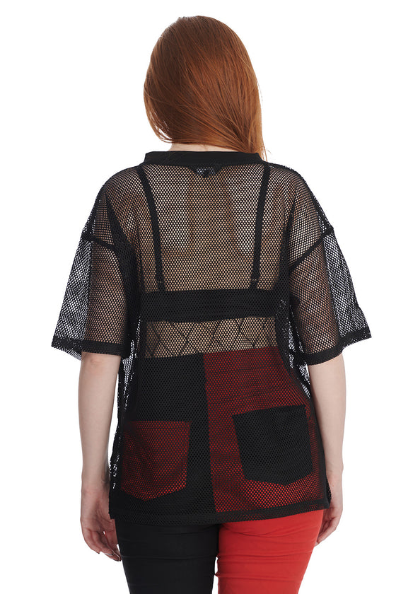 Banned Alternative Mesh Magic Long Oversized Top Goth