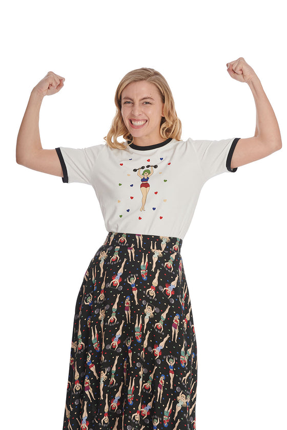 Banned Retro Power Up Strong Woman T-Shirt