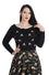 Banned Retro Anchor Pin Up Jumper in Black Pirate Skulls Back Embroidery