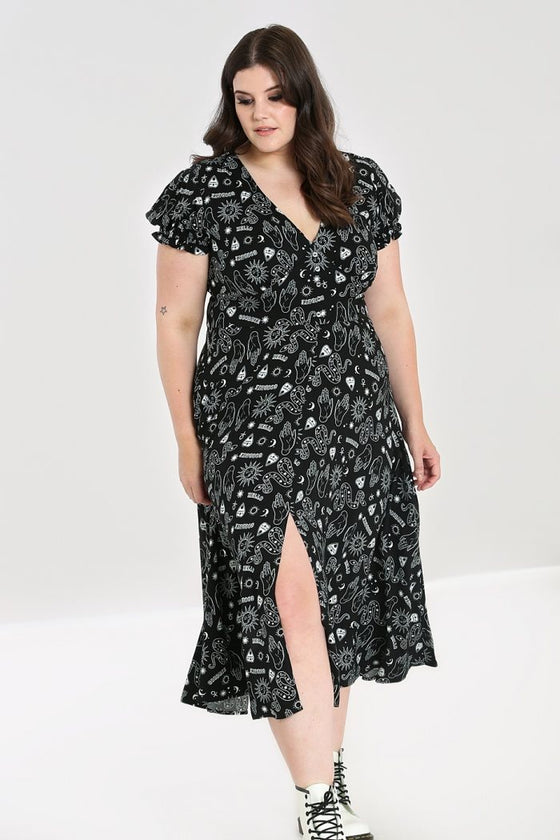 Hell Bunny Hello Goodbye Dress Maxi Ouija Halloween Print