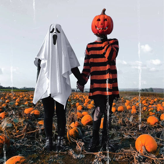 Killstar Pumpkin Punk Knit Jumper Black and Orange
