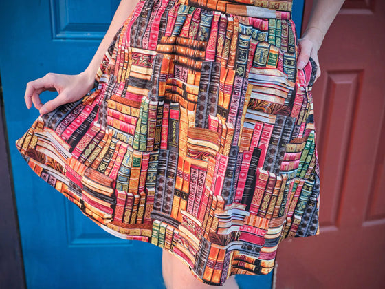 Retrolicious A-Line Skirt in Don't Judge a Book by its Cover