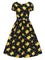 Collectif Demira Swing Dress in Polkadot Lemon Print