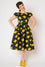 Collectif Demira Swing Dress in Polkadot Lemon Print