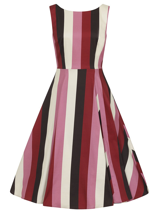 Collectif Frances Swing Dress in Bubblegum Stripe