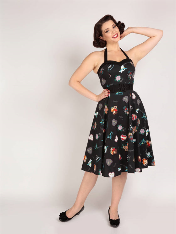 Collectif Georgie Swing Dress in Cats Forever Print