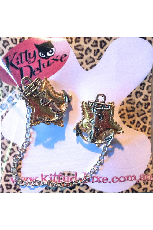 Kitty Deluxe Cardigan Clips in Anchor Star Design