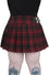 Killstar Bat Girl Skirt Red Tartan with Statement Buckles