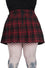 Killstar Bat Girl Skirt Red Tartan with Statement Buckles