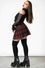 Killstar Bat Girl Skirt Red Tartan with Statement Buckles