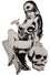Kreepsville 666 Elvira Silver Comic Skull Extra Large Enamel Pin