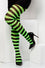 Pamela Mann Curvy Super-Stretch Striped Tights in Black/Green