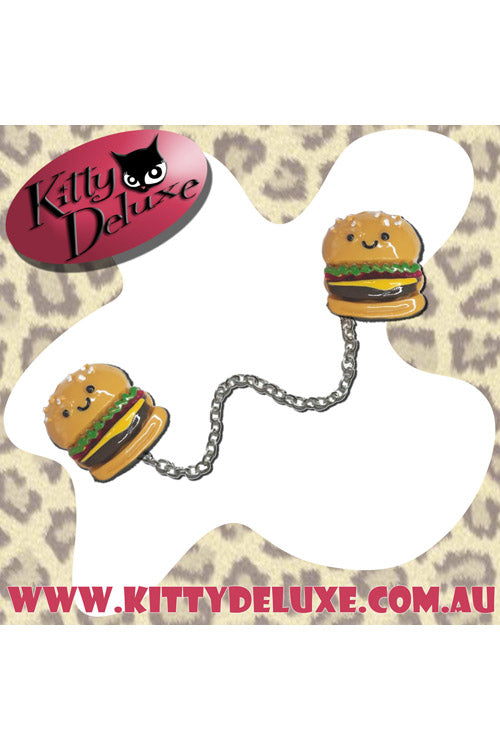 Kitty Deluxe Cardigan Clips in Bucky the Burger