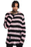 Killstar Courtney Punk Knit Jumper Black and Pink