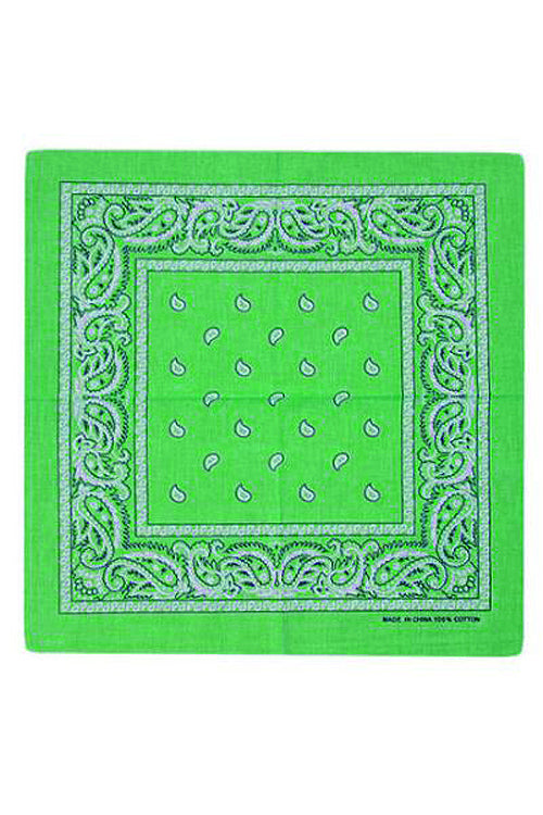 Kitty Deluxe Cotton Bandana in Green Paisley