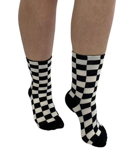 Pamela Mann Checkerboard Ankle Socks Ska Punk