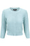 MAK Sweaters Chunky Vintage Knit Cardigan with 3/4 Sleeves in Light Blue