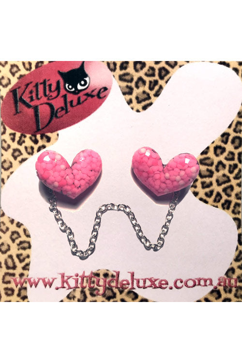 Kitty Deluxe Cardigan Clips in Confetti Heart Design