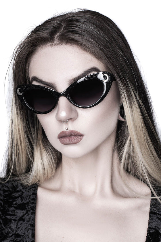 Killstar Cosmic Glitter Black Sunglasses