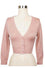 MAK Sweaters Cropped Cardigan with 3/4 Sleeves in Peach Beige