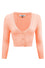 MAK Sweaters Cropped Cardigan with 3/4 Sleeves in Peach