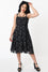 Timeless London Moon & Stars Print Crossover Neck Chiffon Dress