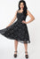 Timeless London Moon & Stars Print Crossover Neck Chiffon Dress