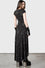 Killstar Danse Maxi Dress All Over Skeleton Design Hi-Lo Hem