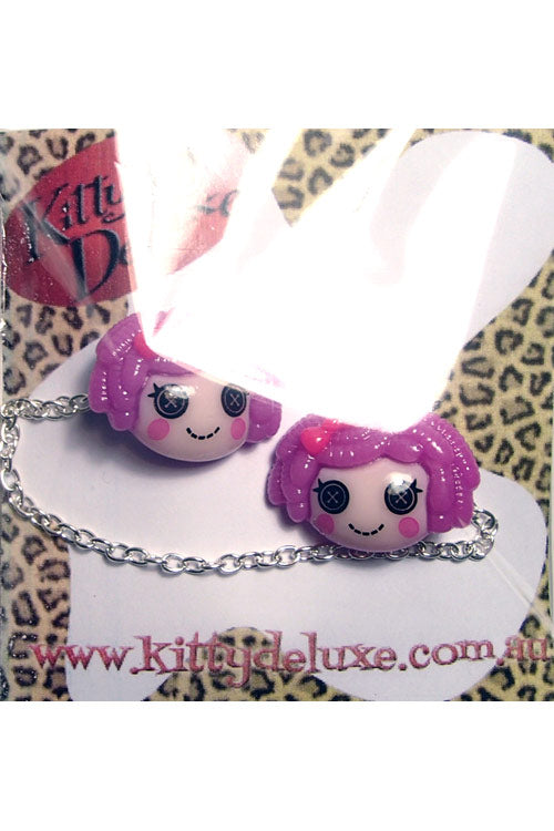 Kitty Deluxe Cardigan Clips in Purple Dollies Design