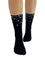 Pamela Mann Black Ankle Socks with Diamante Hearts Front Sparkle