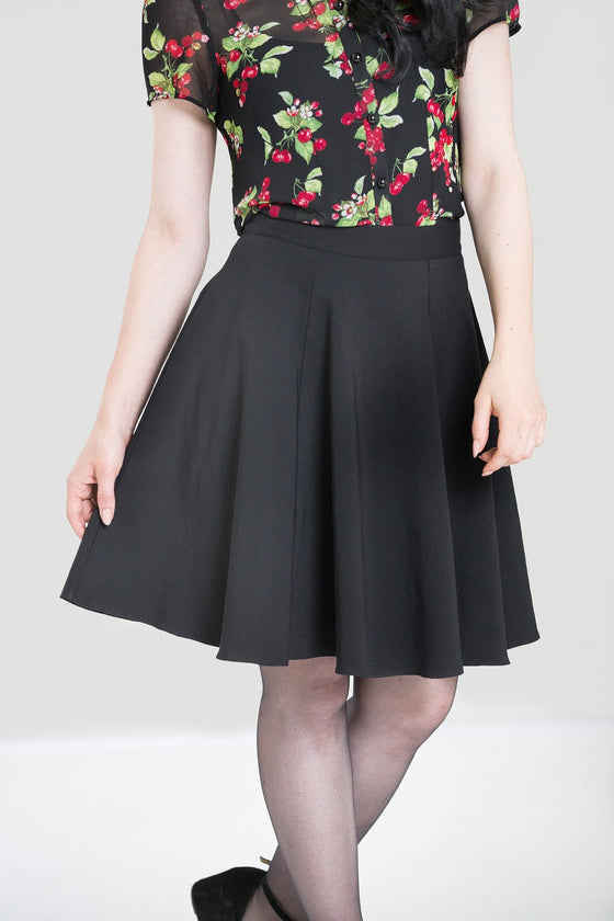 Hell Bunny Greta Skater Skirt in Black