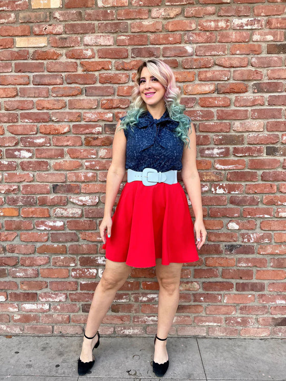 Retrolicious Bow Top in STEM Print