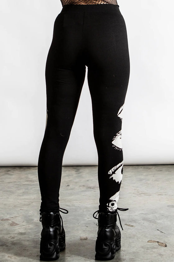 Killstar Insomnia Printed Leggings Eyes and Reaper