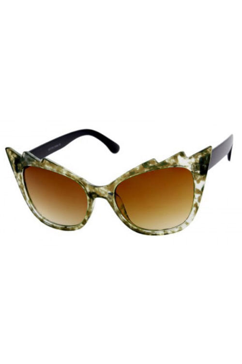 Kiss Eyewear Vamp Zig-Zag Frame Sunglasses in Light Tortoise / Bronze Lens