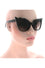 Kiss Eyewear Vamp Zig-Zag Frame Sunglasses in Light Tortoise / Bronze Lens