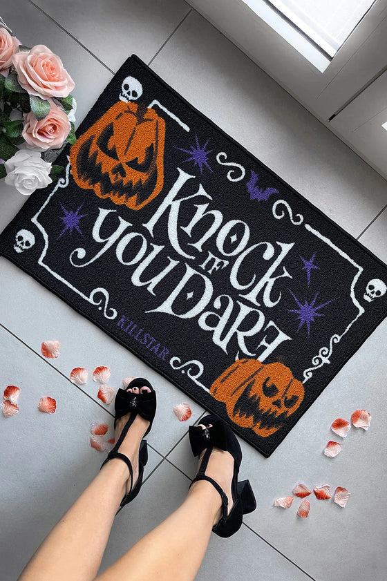 Killstar Knock If You Dare Doormat Halloween Pumpkins
