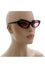 Kiss Eyewear Lolita Thin Cat's Eye Frame Sunglasses in Red with Red Lens