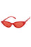 Kiss Eyewear Lolita Thin Cat's Eye Frame Sunglasses in Red with Red Lens