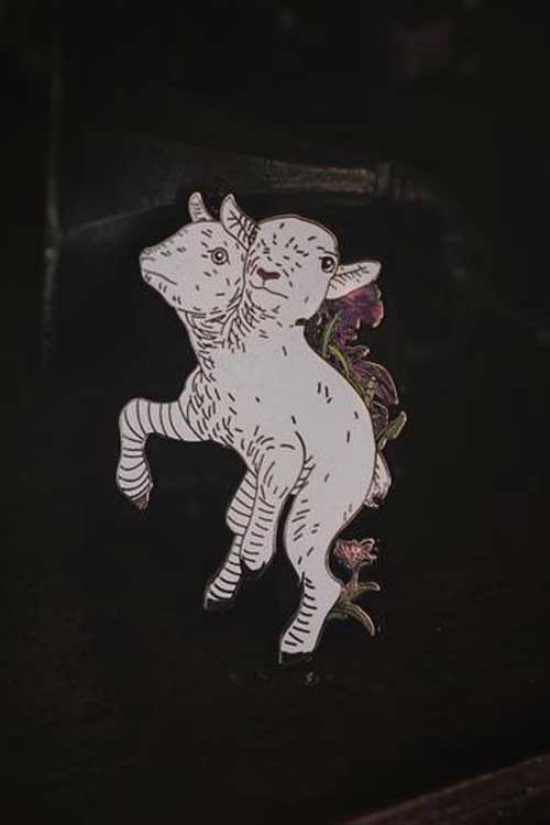 Lively Ghosts Kindred in White Enamel Pin