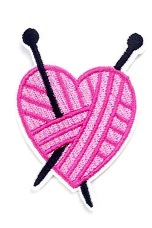 Kitty Deluxe Iron on Patch of Knitted Heart